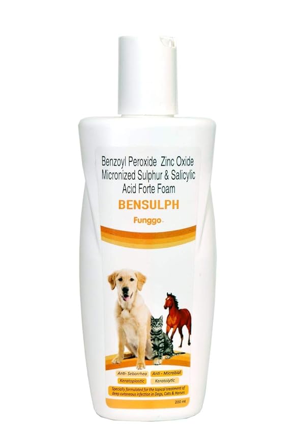 Bensulph Anti Seborrhea Microbial Dog, Cat and Horse Shampoo, 200 ml