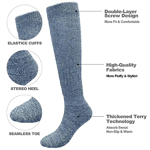 Image of BONANGEL Slouch Socks for Woman, 3 Pairs Long Scrunchy Scrunch Slouchy Tube Boot Socks for Women Girls Size 5-11