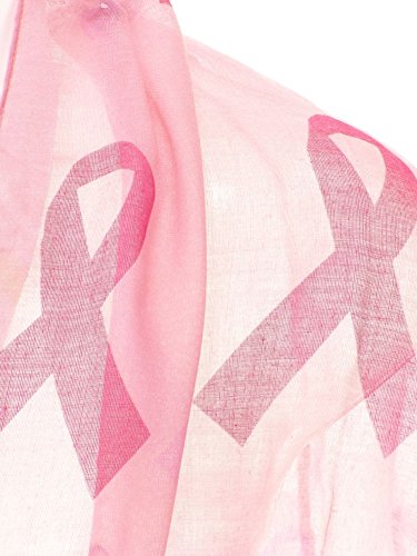 DivaDesigns Women's Light Thin Pink Ribbon Breast Cancer Awareness Infinity Scarf Pink on Pink3