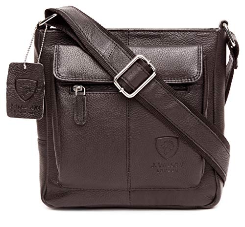 Sac à bandoulière en cuir nappa véritable fait à la main pour homme noir