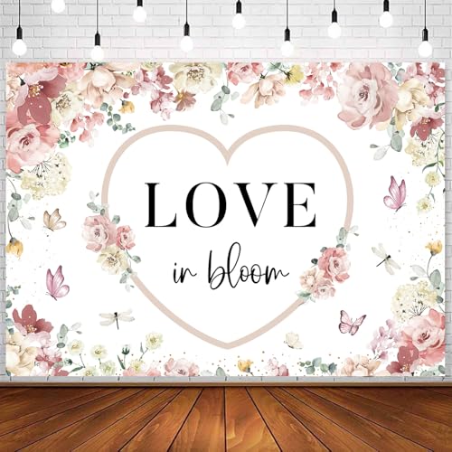 Toile de fond pour fête prénuptiale rose bohème floral pour cabine photo de mariage 1,8m