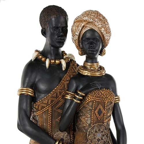 Escultura decorativa resina familia africana 31 in negro miniatura 3