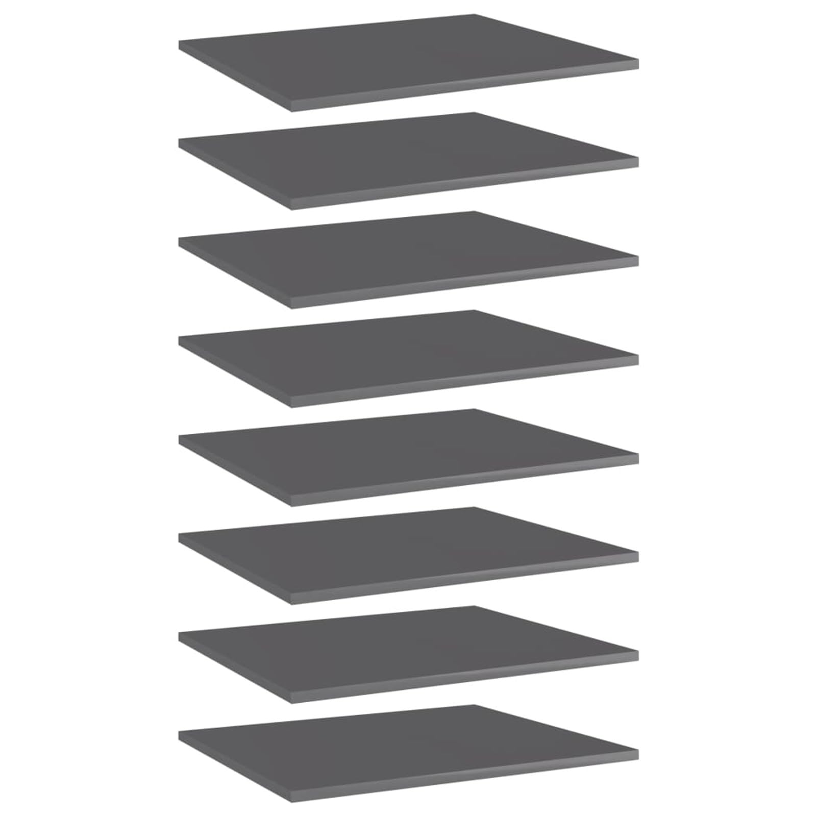ZEYUAN Estantes estantería 8 uds, Estanteria Pared, Estanteria Baño, Balda Pared, Baldas Flotantes, Estante Cocina, Baldas Cocina, aglomerado Gris Brillo 60x50x1,5 cm