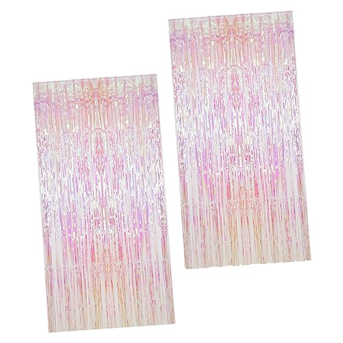 GAROZATION 2sets Tinsel Rain Curtains Party Backdrop Curtain Background for Birthday Wedding Festival Decorations Lightweight Easy Photo Props