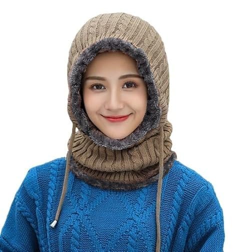gajraj Winter Beanie Monkey Cap Hood for Men & Women | Stretchable Skull Soft Combined Scarf with Drawstring Multi Use Woolen Balaclava Neck Warmer Scarf Casual Cap Hat for Men & Women | Freesize-picture-26