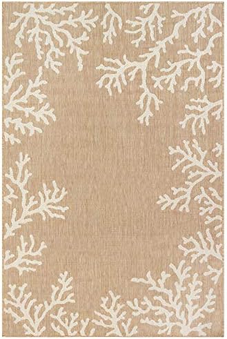 Liora Manne Indoor/Outdoor Rug, 8'10" x 11'9", Coral Border Sand