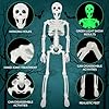 TEWWCEO Halloween-skelet, decoratie, 2 stuks, skelet, Halloween, beweegbare skeletdecoraties voor Halloween, Halloween, schedel voor binnen en buiten, decoratie, griezelig feest, scène #3