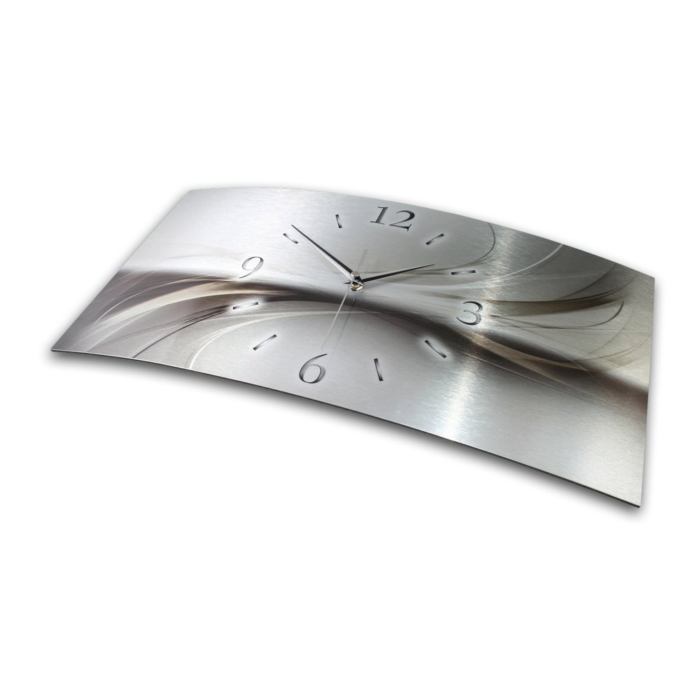 Kreative Feder 3D designer wandklok leisteen-look zwart - fluisterstille radioklok afmetingen 50 x 30 cm in modern design