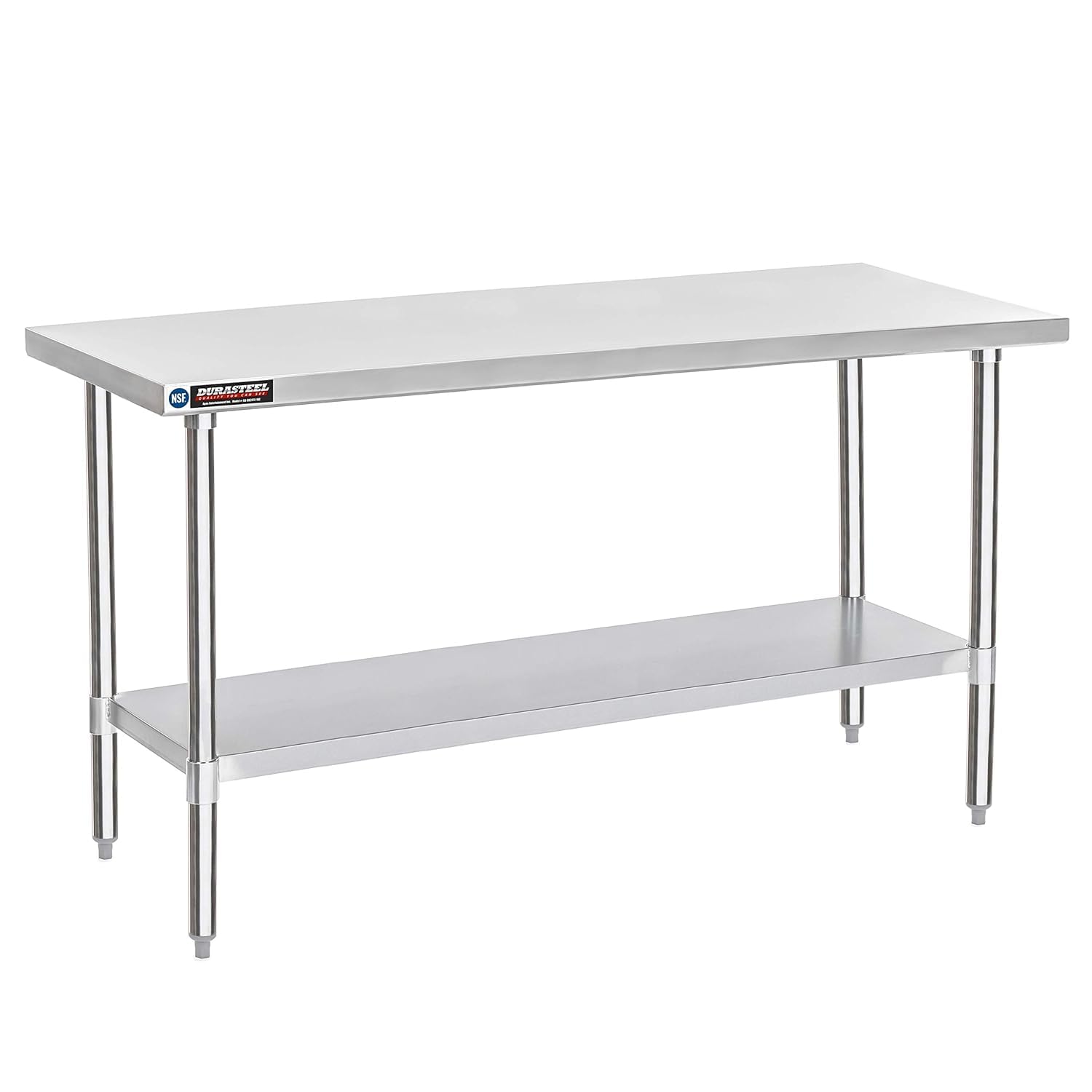 DuraSteel 24x72 Stainless Steel Work Table - NSF Commercial Prep Metal Table - Outdoor Pizza Oven Stand w/Under Shelf - Kitchen Island Laundry Utility Garage Microwave Stand Rolling Storage Cart Vevo