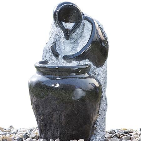 Cascade Outdoor Water Fountain 3-Tier Glazed Pots Decorative Fibeglass Garden Water Fountain