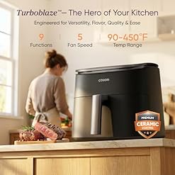Alternative view of Discover the Cosori 9-in-1 TurboBlaze Air Fryer: PFAS-Free Ceramic, Precise Heating, and Versatile Cooking from 90° to 450°F!