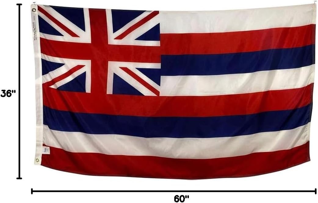 3x5' Hawaii State Flag - All Weather Nylon & Reinforced Fly End Stitching - Made in USA