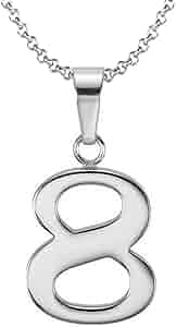 Amazon.com: 925 Sterling Silver Number 8 Charms Pendant