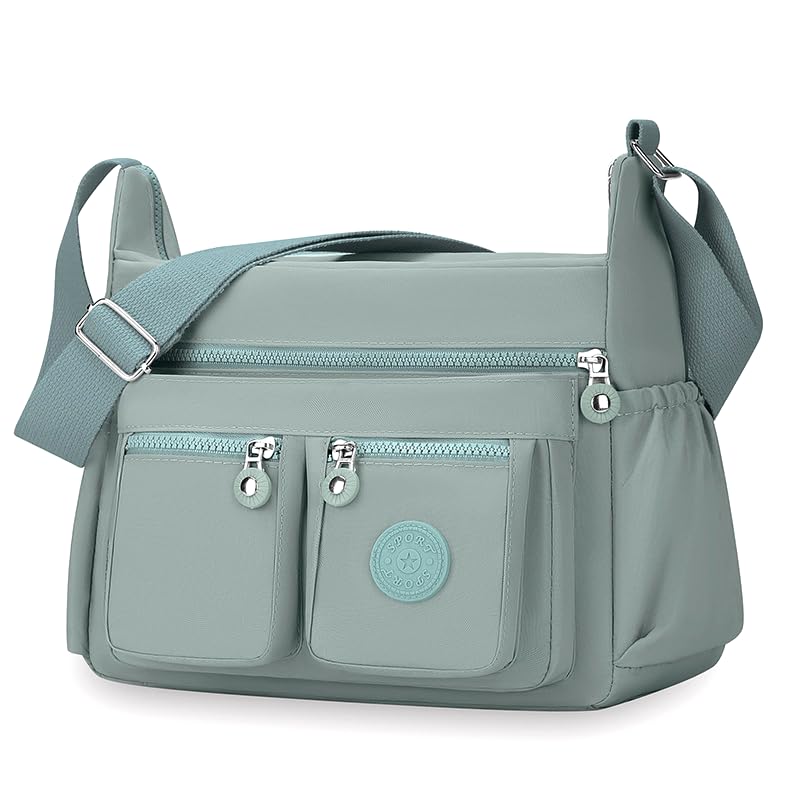 Bolsas transversais femininas bolsa de ombro espaçosa com vários bolsos bolsa tiracolo feminina, Verde, Bolsa de ombro feminina espaçosa com vários bolsos, bolsa tiracolo feminina