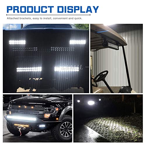 Lemil Led Light Bar 72W Led Magnetic Work Light Spot Led Bar Cigarette Lighter Light Fog Light Truck Light Driving Light Boat Light Truck Pickup Suv Atv Utv 12V 24V (Spot) #TOP1