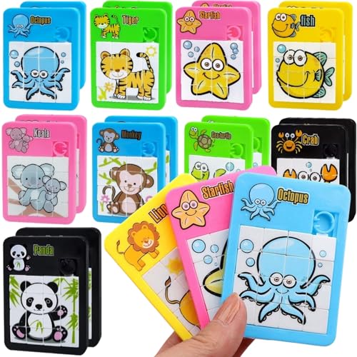 Pack 20 Puzzles, Presentes de Aniversário para Crianças e Escola, Detalhe de Aniversário Infantil para Convidados, Surpresas para Aniversários Infantis, Recheio para Pinhatas, Mini Jogos Presentes
