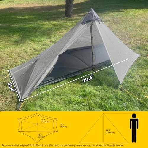 Image of LANSHAN Ultralight Waterproof 1-2 Person Backpacking Tent | Ultralight waterproof nylon, pitch anywhere, for camping & travel.