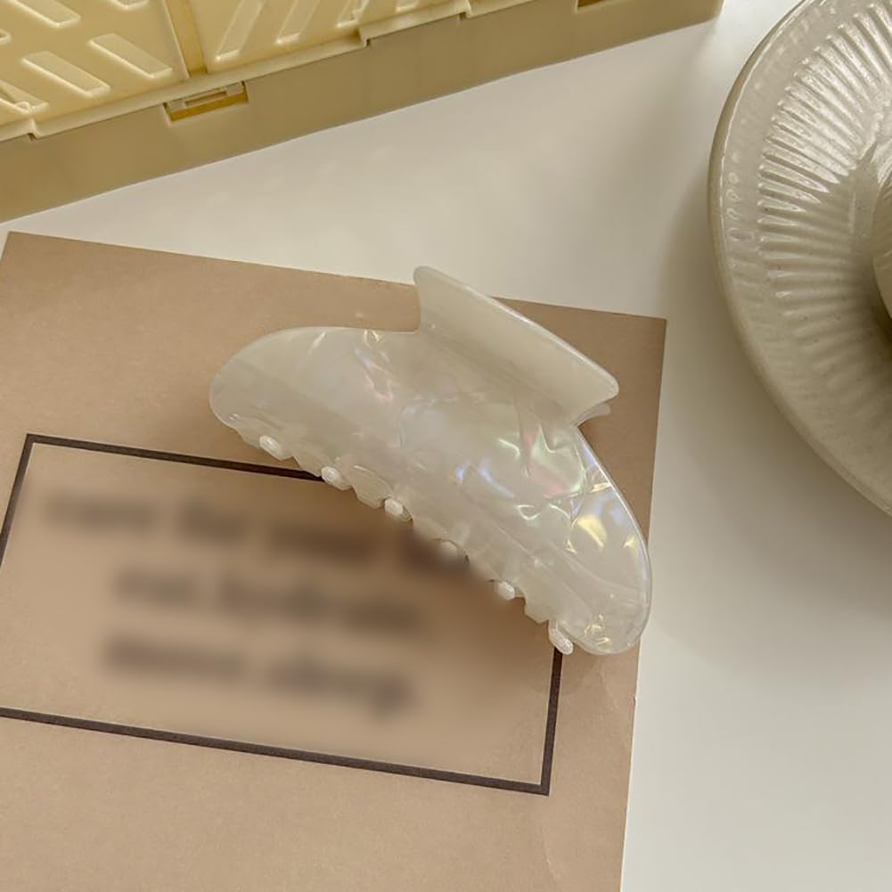White Claw Hair Clip Non Slip Hair Clamp French Style Hair Claw Clip Strong Hold Jaw Clip Large Acrylic Hair Clip Hair Styling Accessories for Women Girls - Image 4