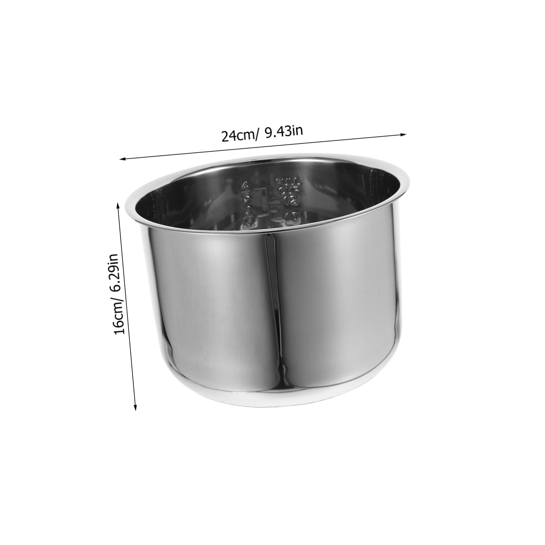 Alipis Recambio de Olla de Arroz de Acero Inoxidable para Arrocera, Accesorio para Hacer Arroz, Forro Interior 6 L, Repuesto