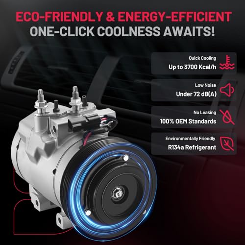 BDFHYK Air Conditioning A/C Compressor 68192 Compatible with Ford Expedition F-150 2007-2014, F-250 F-350 F-450 F-550 Super Duty, F53, Compatible with Lincoln Navigator Mark LT 2007-2008