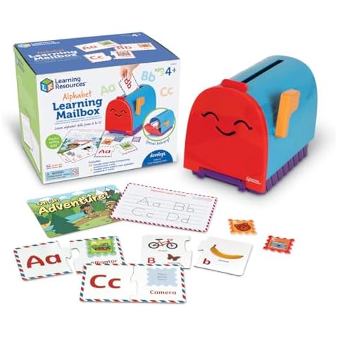 Learning Resources Alphabet Learning Mailbox, Montessori Preschool Toys, Fine Motor Skills, Alphabet Learning Toys, Ages 4+, 62 Pieces Cover