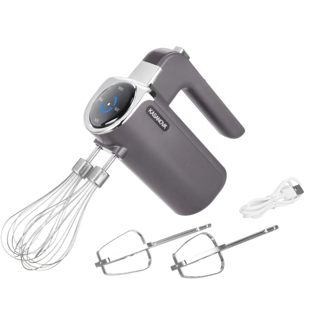 Batteur à main sans fil avec 2 fouets 200W Noir Appareils de cuisine