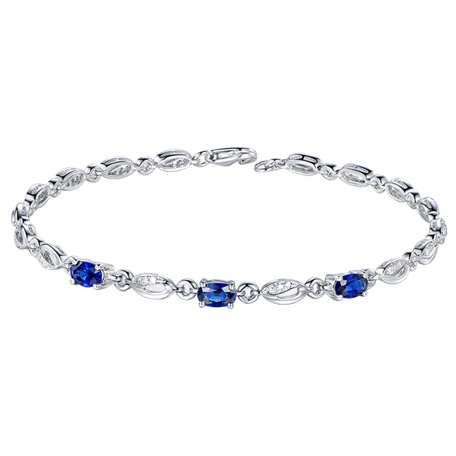 Bransoletka z białego złota 750/585/375, szafir damska bransoletka 1,15ct 16-20 cm diament, bransoletki ślubne dla chłopaków