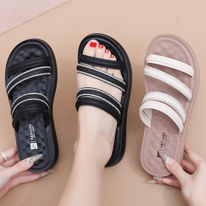 New mother slippers middle-aged women wear fashionable non-slip and comfortable middle-aged and elderly flat-bottomed breathable sandals2