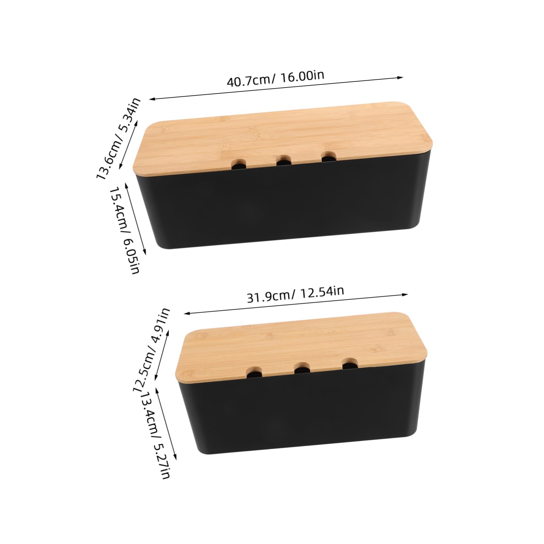 Kabelmanagementbox mit Löchern 1 Satz aus Kunststoff und Holz