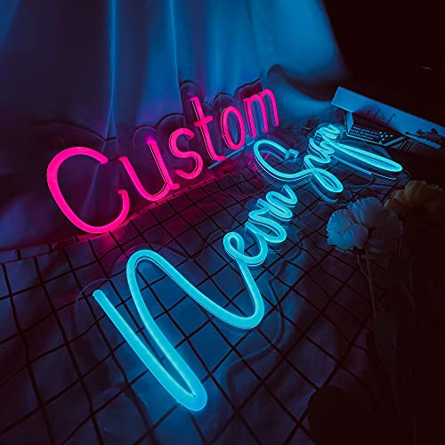 SELICOR Personalized Neon Signs Led Neon Signs Light for Bedroom Wedding Birthday Party Home Décor Custom Neon Sign Bar Store Logo Neon Sign (3 Line Text, Max 20")