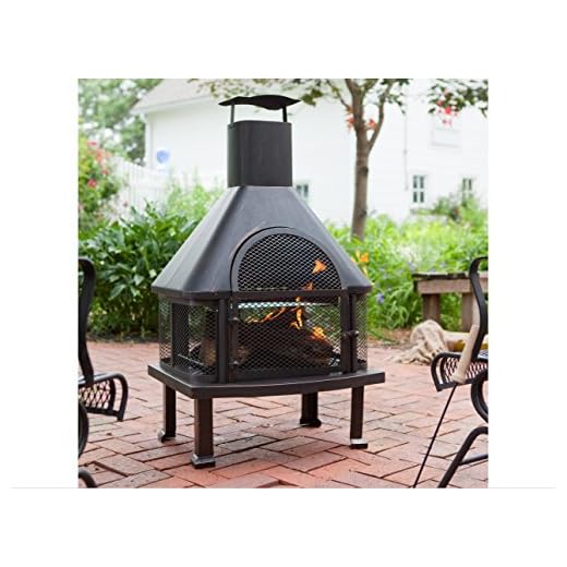 Outdoor Fireplace - Wood Burning Outdoor Fireplace with Smokestack; Gather Around the Fire in Your Backyard with This Modern Outdoor Fireplace
