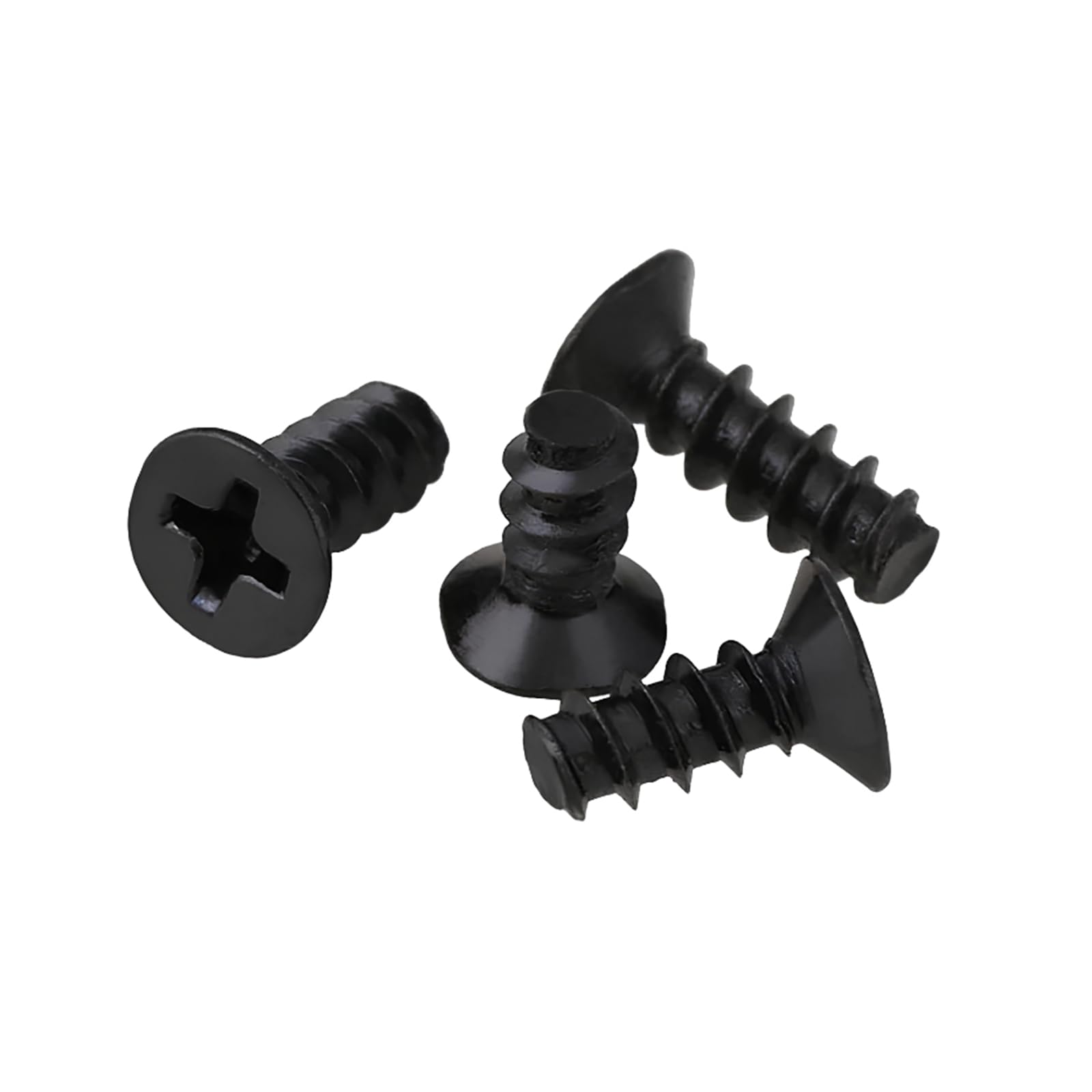 Tornillos autorroscantes 100 tornillos autorroscantes de cabeza avellanada con ranura en de acero al carbono negro, M1/M1.2/M1.4/M1.5/M1.6/M1.7/M2/M2.2/M2.3/M2.5/M2.6/M3/M3.5/M4, M1.7 x 3 mm(M4x14mm)