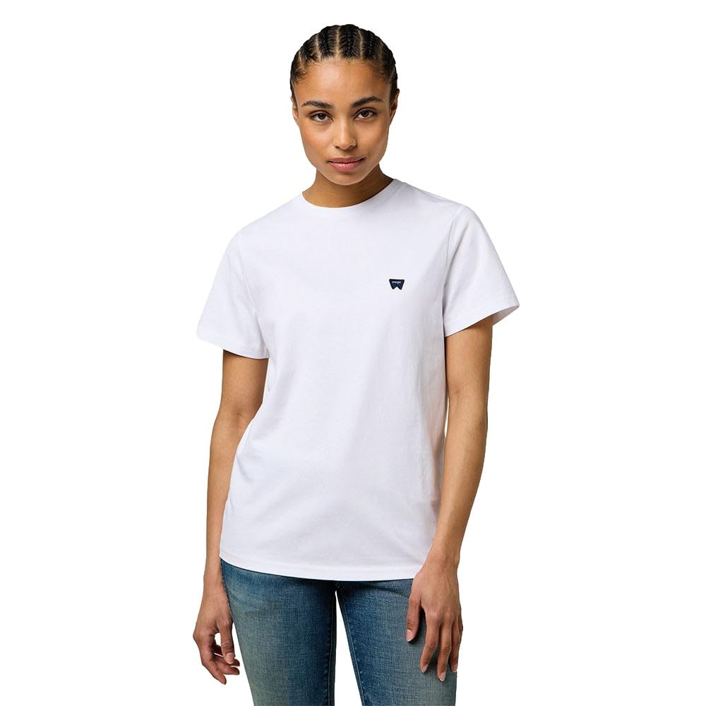 Wrangler Women's Sign Off Tee T-Shirt, White, XL