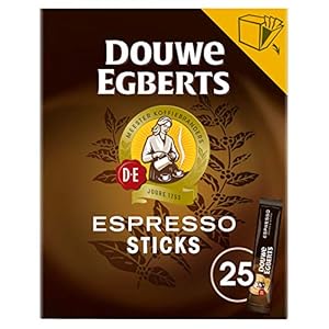 Douwe Egberts Oploskoffie Sticks Espresso, (150 Sticks, Intensiteit 09/09, Dark Roast Instant Koffie), 6 X 25 Zakjes 270…