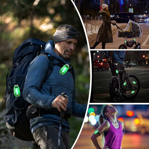 3 Stück LED Sicherheitslicht, Blinklicht Schulranzen Licht, Clip Reflektor Rucksack licht, Sicherheitsleuchten für Jogger, Hunde, Outdoor-Sicherheit, Kinderwagen-Sicherheit（Grün）