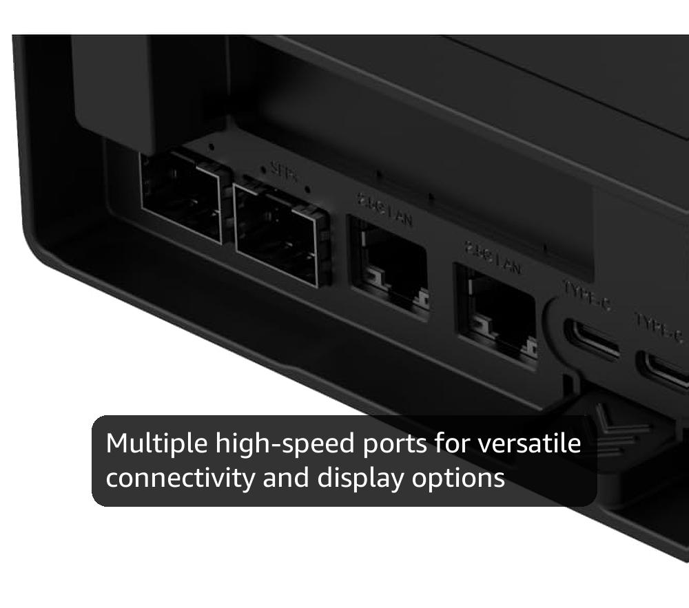 MINISFORUM Mini PC MS-A2 Barebone with AMD Ryzen 9 7945HX (16 C/32T, 64 MB L3, up to 5.2GHz), PCIe × 16, HDMI/2XUSB-C (8K@60 Hz), 2 x SFP+ 10 G,2xLAN 2.5 G,3xSSD M.2 (2280/22110/U.2),No RAM/SSD/OS