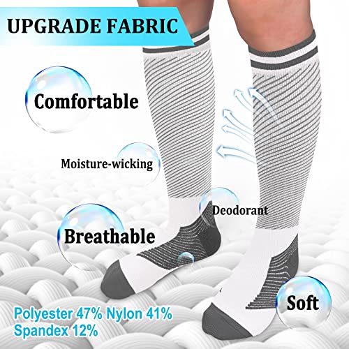 Image of 30-40mmHg Medical Graduated Compression Socks for Women&Men Circulation-Compression Stockings-Knee High Socks for Support,Hiking,Running