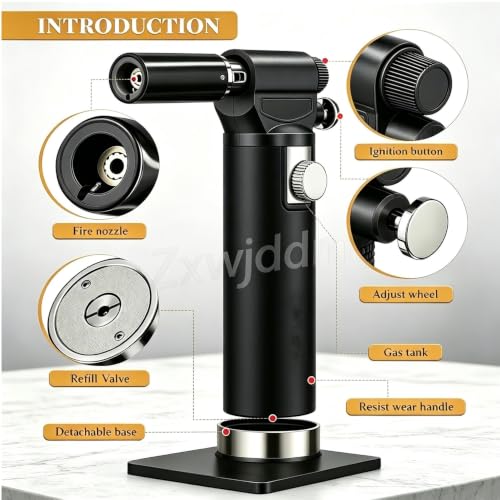 Encendedor de mano ajustable oxide black para soplete de cocina y encender velas 5