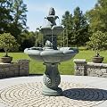 Naturefalls 48" Grey Water Fountain Outdoor - Large Waterfall Fountain Outside, 3-Tiers Cascading, Fiber Reinforced Concrete, Indoor and Outdoor Fountain for Garden, Patio, Backyard, Lawn, Yard Decor