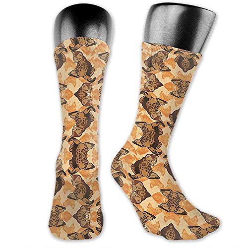 Dydan Tne Ginger Tabby Kitten con Calcetines de Tela de ancas de Rana, Calcetines Lindos y Bonitos de Animales de Dibujos Animados de Novedad
