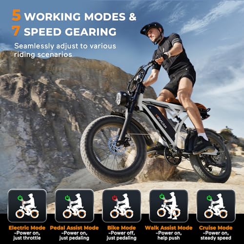 Movcan V60/V60 Pro Electric Bike, 48V 15.6/18.2Ah Removable