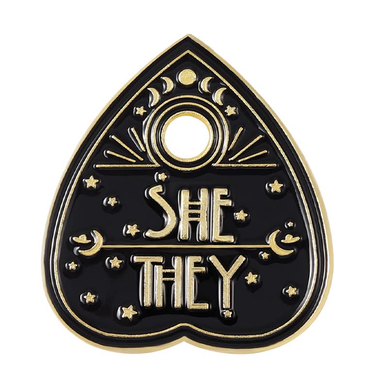 Image of LGBTQ Pronouns Heart Pin - Lgbtq Pins For Pride Parade, Daily Wear(Free 1pc Pride Sticker Included)