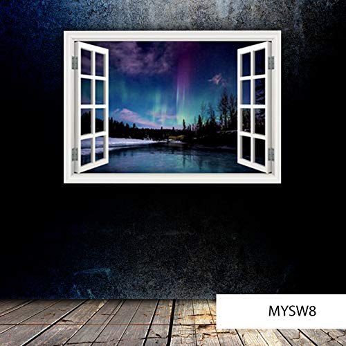 Vinilo Decorativo 3D Marco de Ventana Aurora Boreal miniatura 2