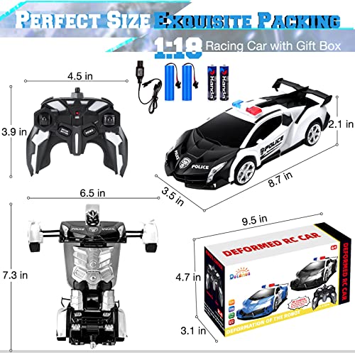 Dolanus Remote Control Car - Transform Robot RC Cars Contains All Batteries: One-Button Deformation and 360 Degree Rotating Drifting, Present Christmas Birthday Gift for Boys/Girls - Image 7