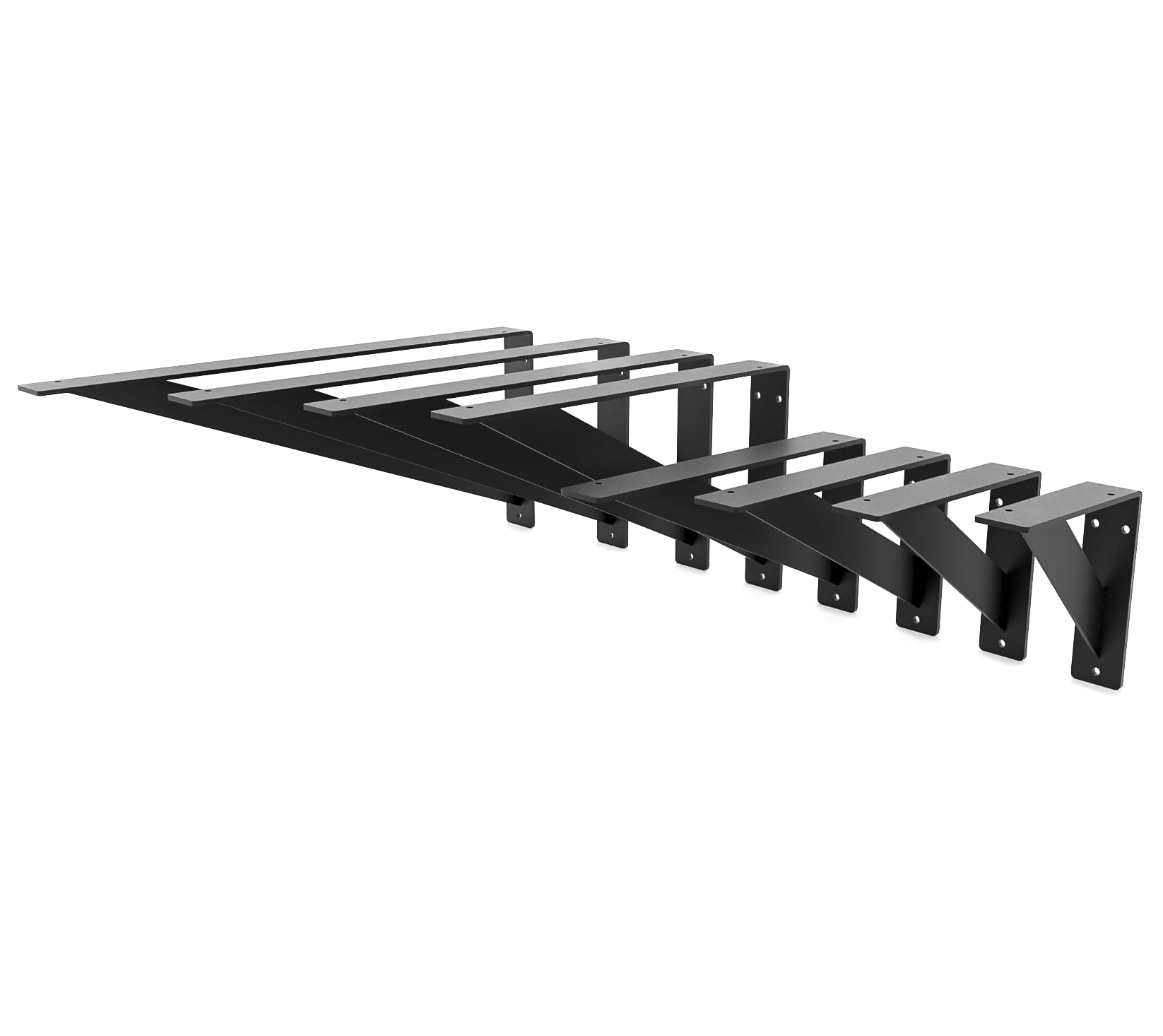 HEVVA 2er-Set Waschtischhalterung - ELBE - Schwerlast (30 cm, Schwarz) | Waschtischbefestigung, Halterung Waschtischplatte, Wandhalterung für Aufsatzwaschbecken, Schwerlast-Regalhalter, Regalwinkel