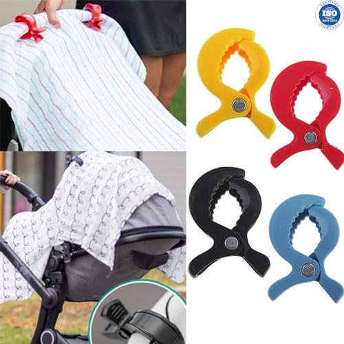 Image of Safe-O-Kid (1 Pcs) Baby Stroller Hooks Multipurpose Pram Toy Holder | Stroller Accessories for Hanging Bags, Toys, Hats & Burp Cloths | Strong Clip Hooks for Stroller, Pram & Pushchair | Black