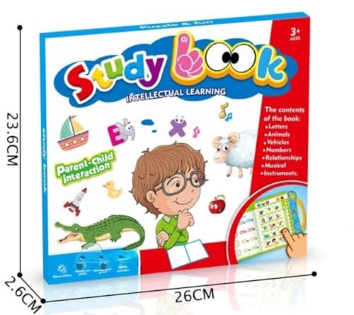 Image of Braintastic Intelligence Sound Book for Kids | Interactive English Learning Book with Letters, Words, Numbers & Shapes | Educational Activity Book for Toddlers