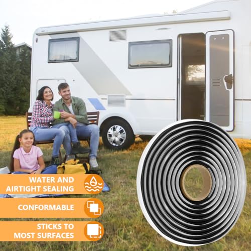 Flintronic Butylrundschnur Schwarz, 8mm x 4m Butylschnur, Butyl Dichtungsband, Butyl Dichtband für Auto-LKW-Scheinwerfer Fenster, Tür, Windschutzscheibe, Haushaltsgeräte