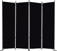 Vista 13 de RANTILA Divisor de habitación de 4 paneles, pantalla de privacidad plegable de 6 pies con pies anchos, partición independiente para separación