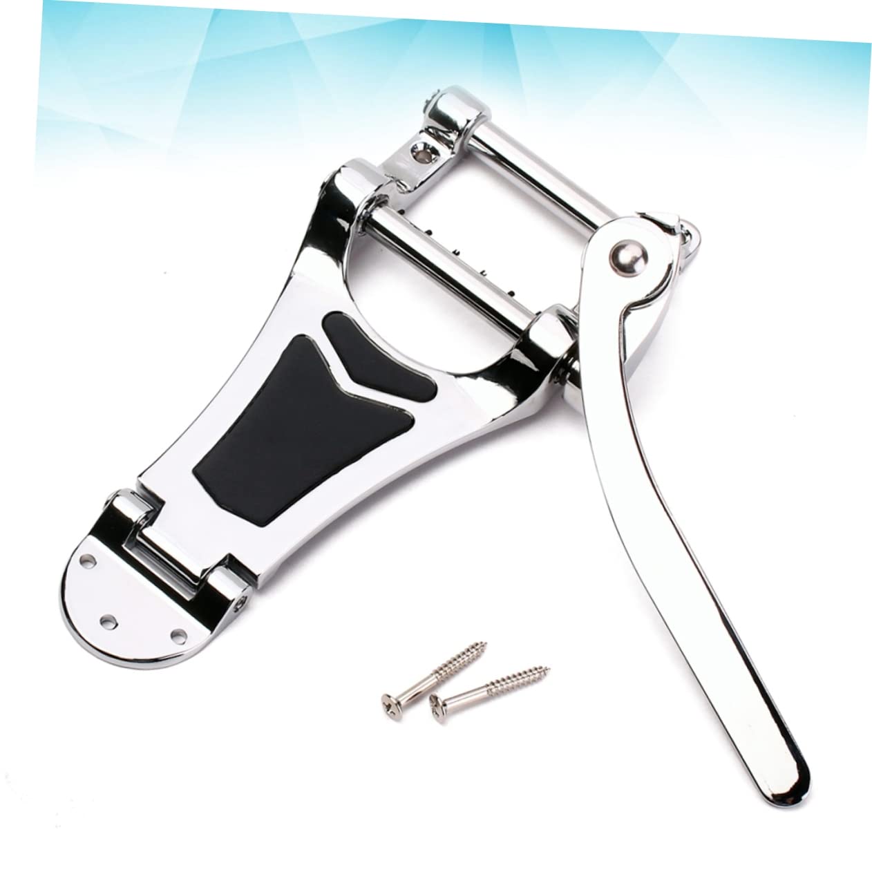 Ponte Tremolo Vibrato per Chitarra Elettrica Argento Ga409 | Set Ricambio Tailpiece, Metallo Ben Lucidato, Superficie Riflettente, Fissaggio Semplice